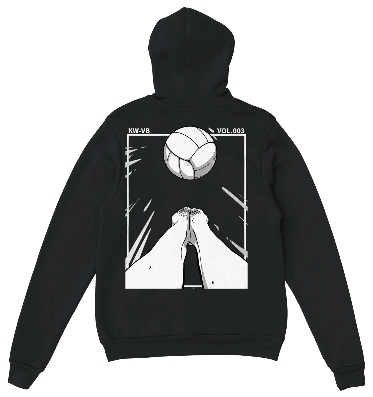 Hoodie noir, dos RECEIVE