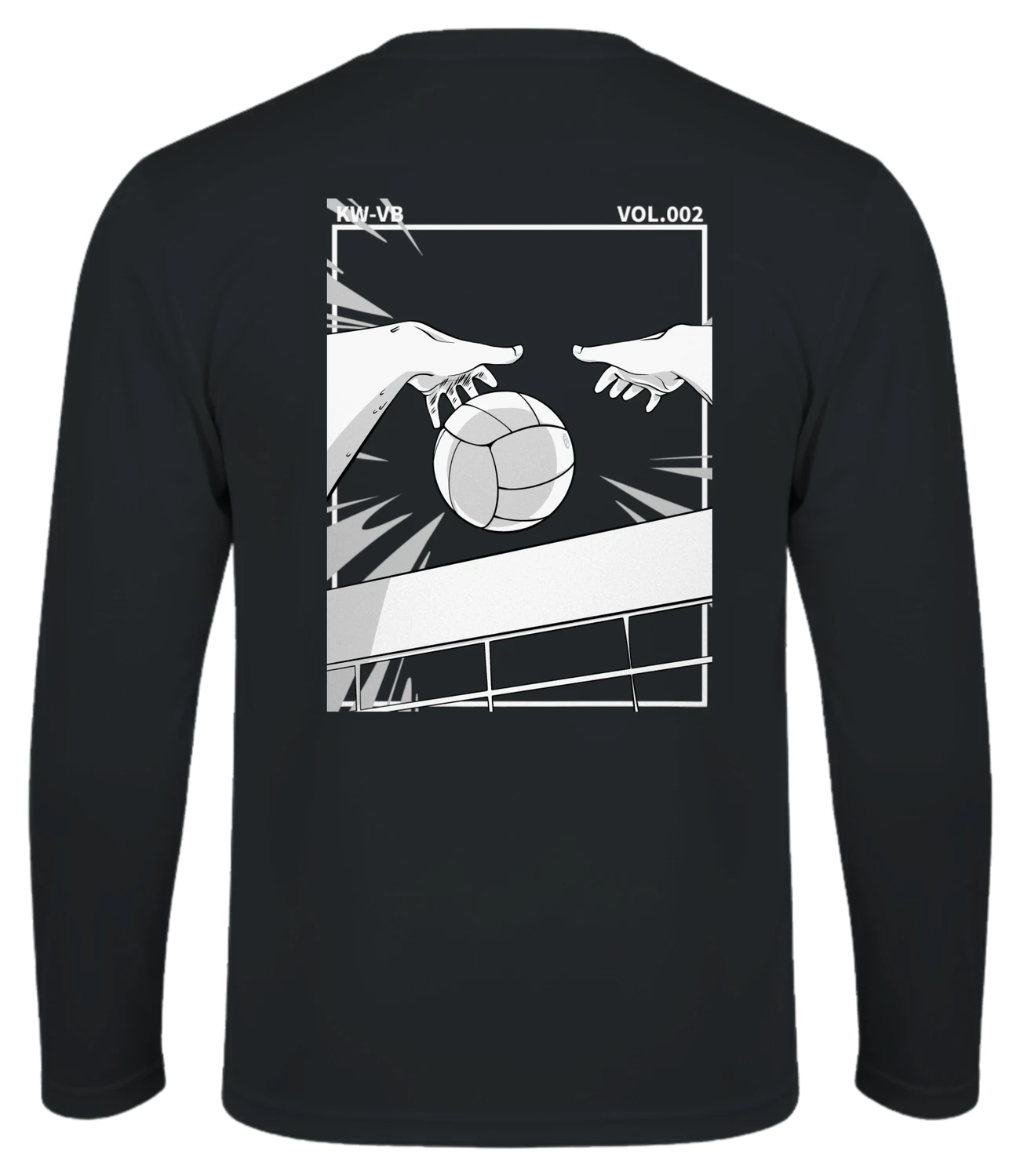 Manches longues sport noir, dos BLOCK
