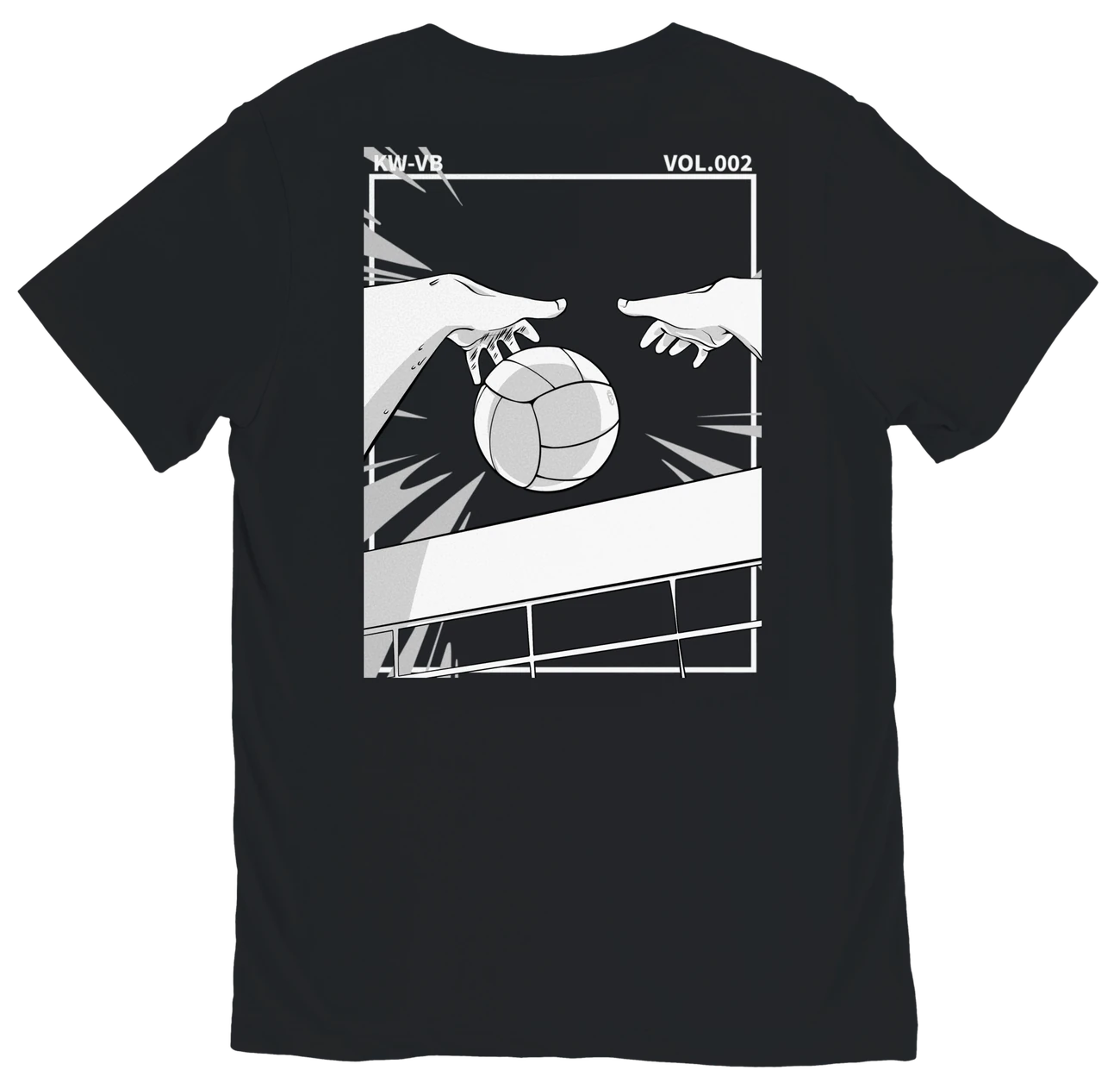 T-shirt coton noir, dos BLOCK