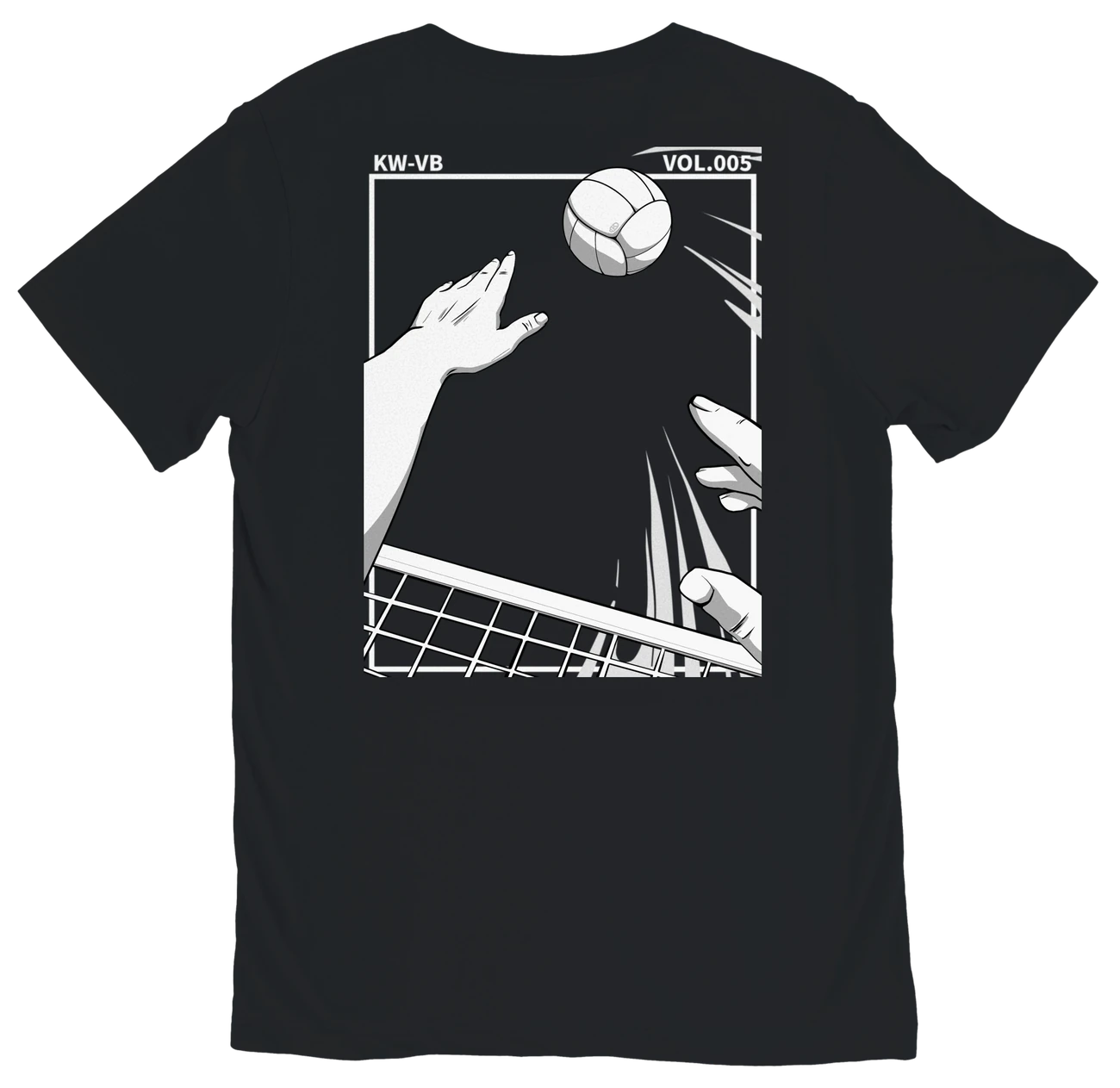 T-shirt coton noir, dos SPIKE